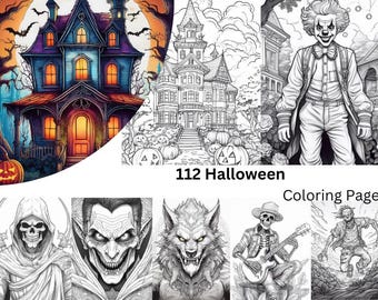 112 Gothic Halloween Coloring Pages: Creepy Pumpkin Witch Designs (PDF)