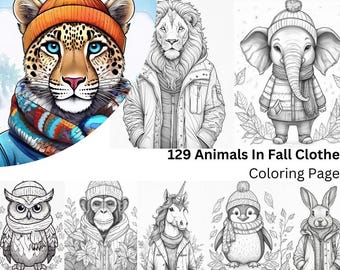 Fall Animals Coloring Book: 129 Printable Autumn Pages (PDF)