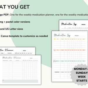 Medication Tracker and Planner Am Pm PDF Editable, Weekly Pill List ...