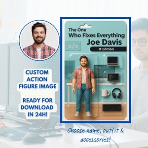 Personalized Software Engineer Action Figure: Custom IT Gift (Digital PNG, PDF)