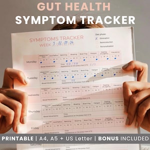 IBS Symptom Tracker Template, Bristol Stool Chart Chronic Pain Tracker Daily Gut Health Log Printable PDF food sensitivity printable journal