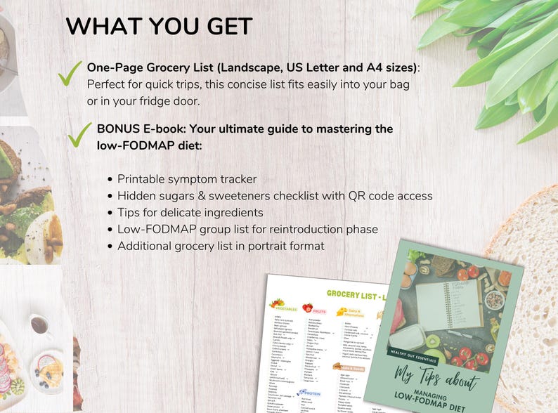 Low FODMAP Food Chart IBS Diet Grocery List (PDF) Etsy Australia