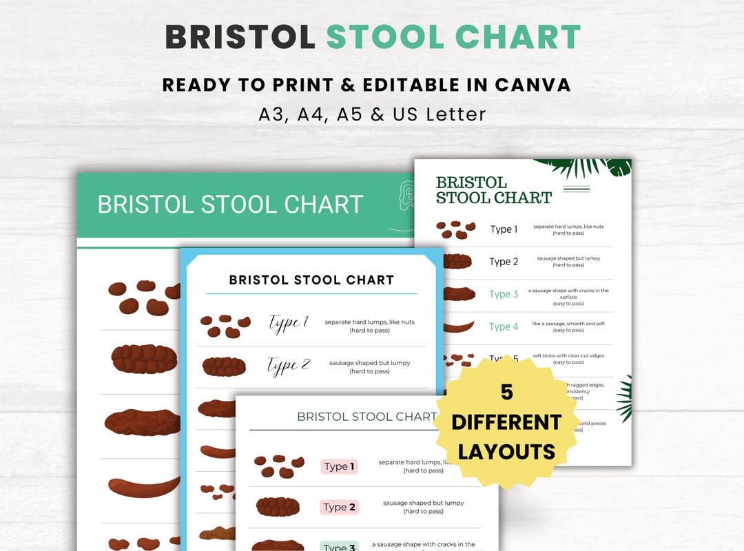 Bowel Chart.pdf Editable Bristol Stool Chart: Gut Health Tracker (canva, PDF) - Etsy