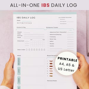 IBS Daily Tracker: Food Log, Symptoms, Bowel Movement (PDF)