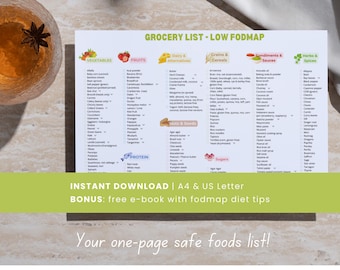 Low FODMAP Food Chart: IBS Diet Grocery List (PDF)
