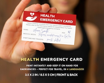 Scheda di emergenza sanitaria stampabile: ID medico, allergie e contatti (PDF)