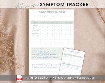 Chronic Illness Symptom Tracker: Daily Health Log (PDF)