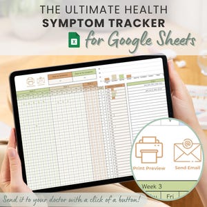 Symptom Tracker Google Sheets: Medical Pain Log, Health Journal