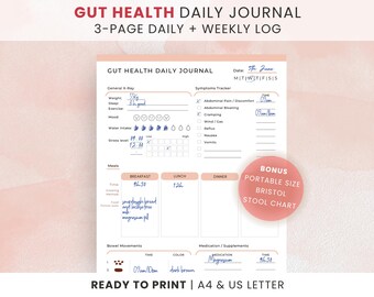 Gut Health Daily Journal: IBS Symptom Tracker, Food Log (PDF)