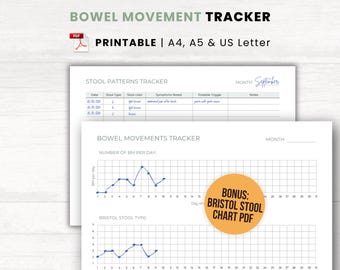 IBS Symptom Tracker: Bowel Movement & Food Sensitivity Log (Printable PDF)