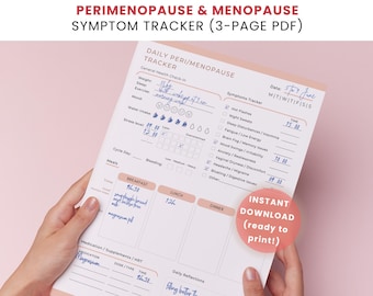 Menopause Symptom Tracker, Daily Journal, Doctor Visit Prep (Printable PDF)