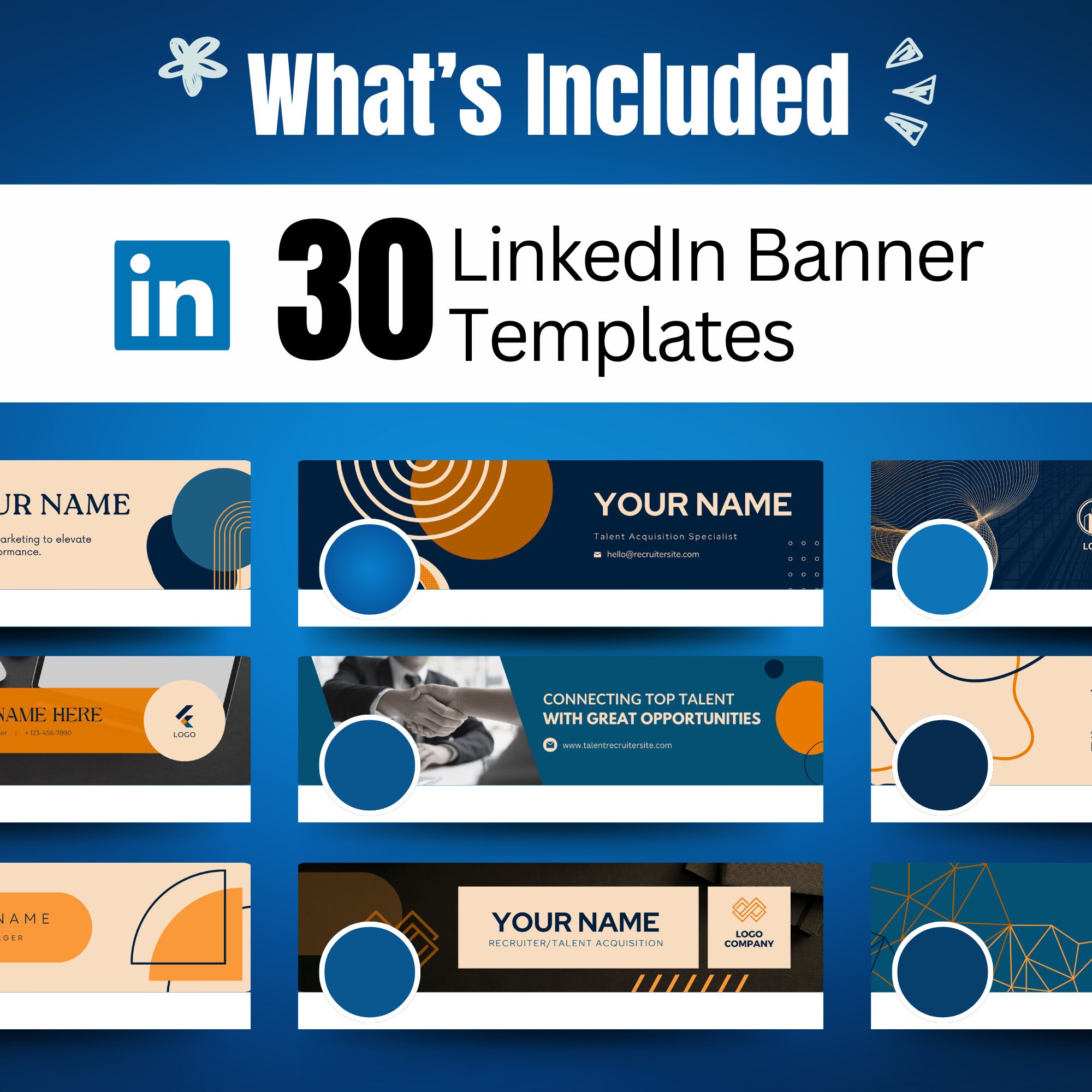 Linkedin Cover Header Banner Professional Minimalist Editable Profile ...