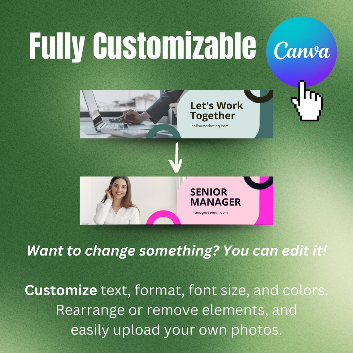 Linkedin Cover Header Banner | Editable Green Canva Template for ...