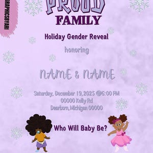 Proud Family Gender Reveal Flyer