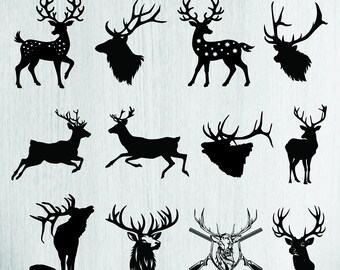 Elk SVG Bundle: Deer, Wildlife, Forest Cut Files (PNG, DXF)