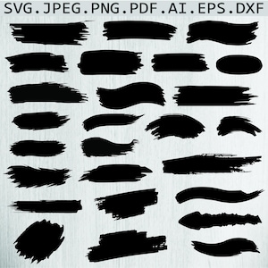 Paquete SVG de pinceladas, imágenes prediseñadas de salpicaduras de pintura, archivos de corte (descarga digital)