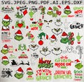Grinch Christmas SVG Bundle: Grinch Faces, Clipart (Cut Files)