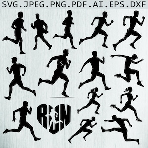 Running Svg, Running Svg Bundle, Athletic Silhouettes, Running Woman Svg, Running Png, Running People Svg, Exercise Run Svg,Png,Dxf