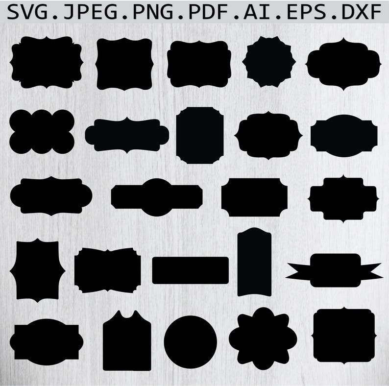 Tags SVG Bundle: Basic Shapes, Frames, Gift Tags (digital Files) - Etsy