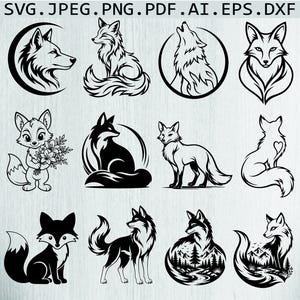 Fox SVG Bundle: Forest & Woodland Animals Clipart (Digital Files)