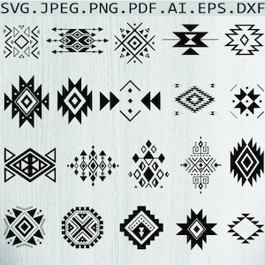 Aztec Svg Bundle, Southwestern Elements Svg, Aztec Pattern Svg, Tribal Pattern Svg, Aztec Design Silhouette Svg,Western Svg,Cut File,Png,Dxf