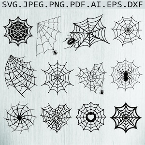 Spider Web SVG Bundle: Halloween Cut Files (Digital Download