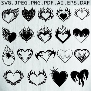 Hand Drawn Heart SVG Bundle: Doodle & Sketch Designs (Digital Download)