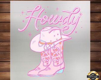 Howdy Cowgirls DTF Transfer: Girly Rodeo Heat Press Design