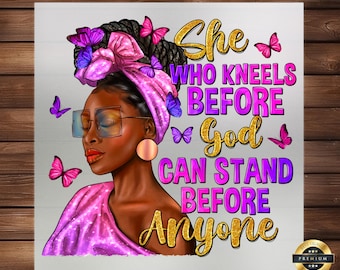 She Who Kneels Before God DTF Transfer - Spiritual Woman Design