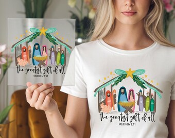 Nativity DTF Transfer, Christmas Scene, Religious Apparel, Easy Iron-On