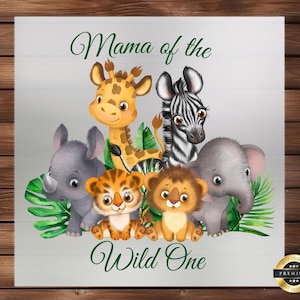 Safari Animals Wild One DTF Transfer, Baby Animals Design, Easy Iron on Decal, Ready to Press, Perfect for Custom Apparel, DIY Craft Supply
