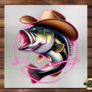Neon Fishing DTF Transfer, Girls Fishing Design, Ready Press, Iron on Decal, Custom Tee, DIY Craft Supply, Durable Print, Easy Application