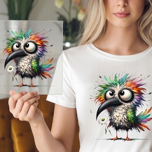 Wild Bird DTF Transfer: Funny Cartoon Animal Tee Design