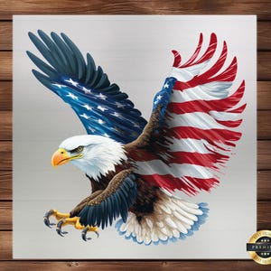 Patriotic Eagle Flag DTF Transfer: American Pride Iron-On Design