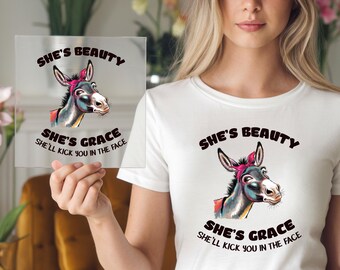 Attitude Donkey DTF Transfer: Hilarious Farm Print, Ready to Press