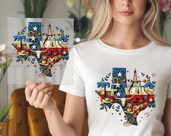 Texas DTF Transfer: Lone Star Cowboy Western Illustration