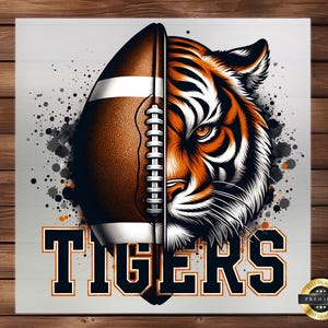 Tigers Football Mascot DTF Transfer: School Spirit Apparel Design