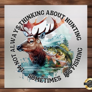 Hunting and Fishing DTF Transfer, Outdoor Design for Enthusiasts, Perfect for Custom Apparel & Outdoor Adventures, Ready-to-Press Graphic
