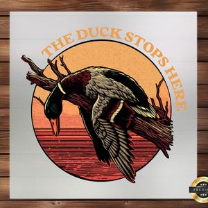Duck Hunting DTF Transfer, Outdoor Hunting Design, Ready Press, Iron on Decal, Custom Tee, DIY Craft Supply, Easy Application, Durable Print