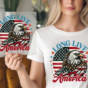 American Eagle Flag DTF Transfer: 4th of July Shirt Design