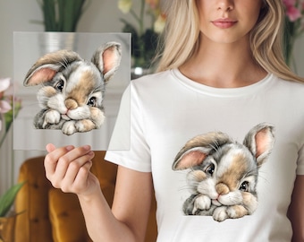 Baby Bunny Rabbit DTF Transfer: Soft Kids Apparel Graphic