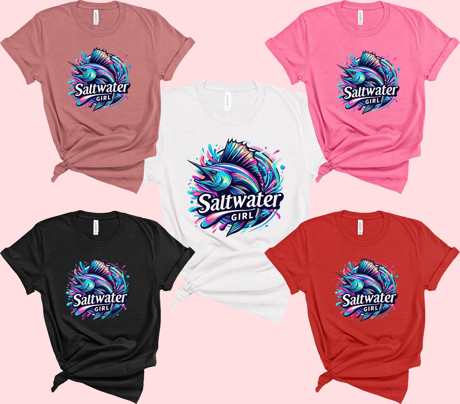 Saltwater Girl DTF Transfer: Fishing Theme, Ready to Press - Etsy