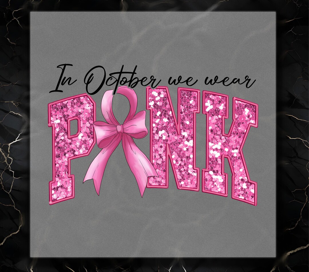 Pink Ribbon Breast Cancer Awareness DTF Transfer: Faux Embroidery Iron ...