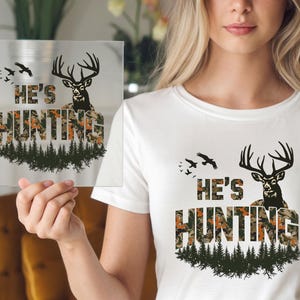 Hunter Life DTF Transfer, Camouflage Hunting Art, Rustic Wildlife Print, Ready to Press, DIY Iron-On, Country Lifestyle