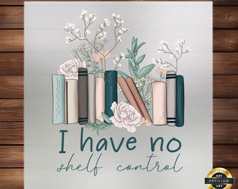 Shelf Control Bookworm Design: Floral Books DTF Transfer