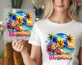 Barbados DTF Transfer: Tropical Island Travel Summer Design