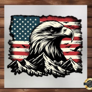 USA Flag Eagle DTF Transfer: Patriotic Apparel Design