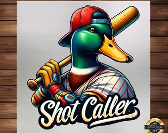 Baseball Duck 'Shot Caller' DTF Transfer: Sporty Apparel Design
