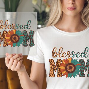 Leopard Sunflower Mom DTF Transfer: Boho Shirt Art
