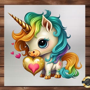 Cute Unicorn Floral DTF Transfer, Whimsical Garden Fantasy for Kids&#39; Apparel, Easy Apply, Perfect Enchanting Outfits, Dreamy and Magical Art
